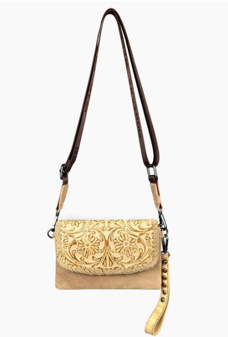 Leather Tooled Clutch/Crossbody